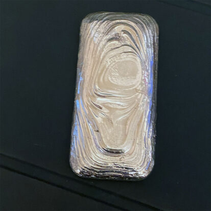 4ozt Ripple Bar (pour lines) Hand Poured Silver Bar 2
