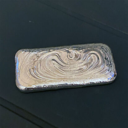 4ozt Ripple Bar (pour lines) Hand Poured Silver Bar 3