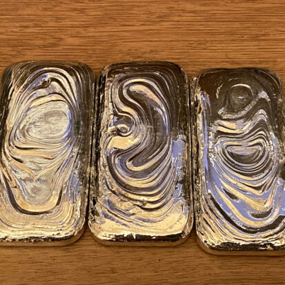 4ozt Ripple Bar (pour lines) Hand Poured Silver Bar
