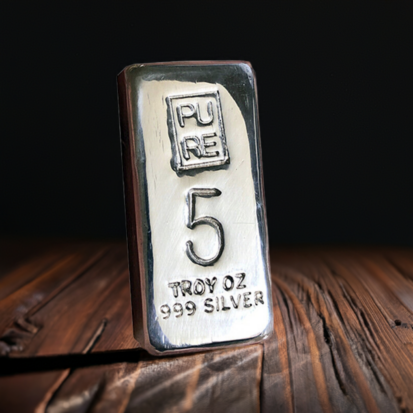 5 Troy oz Solid Silver Bullion Bar - Large 5 - Image 10