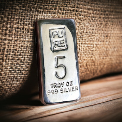 5 Troy oz Solid Silver Bullion Bar - Large 5 - Image 6