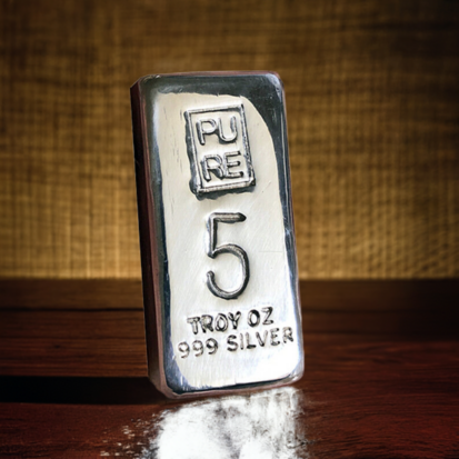 5 Troy oz Solid Silver Bullion Bar - Large 5 - Image 9