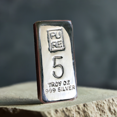 5 Troy oz Solid Silver Bullion Bar - Large 5 - Image 8
