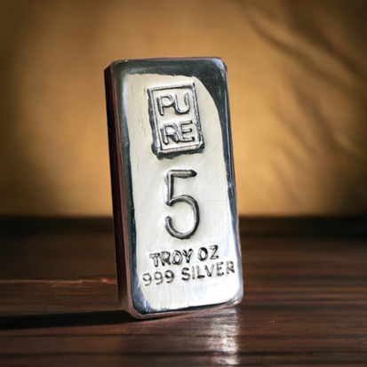 5 Troy oz Solid Silver Bullion Bar - Large 5 - Image 14