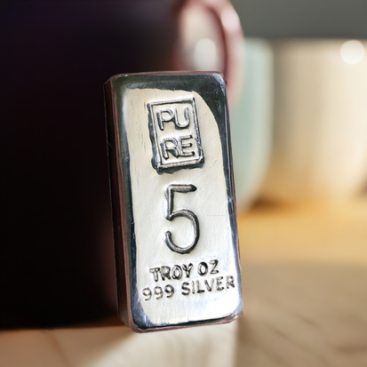5 Troy oz Solid Silver Bullion Bar - Large 5 - Image 11