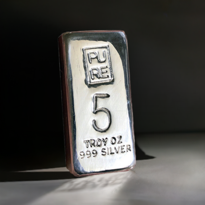 5 Troy oz Solid Silver Bullion Bar - Large 5 - Image 13