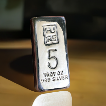 5 Troy oz Solid Silver Bullion Bar - Large 5 - Image 5
