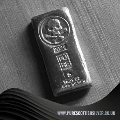 5 Troy Oz Solid Silver Bar – Pirate Skull & Crossbones, Collectible Precious Metal, Investment Gift, Unique Treasure 4