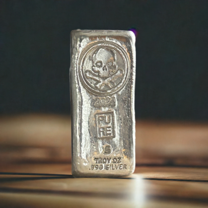 5 Troy Oz Solid Silver Bar - Pirate Skull & Crossbones, Collectible Precious Metal, Investment Gift, Unique Treasure - Image 6