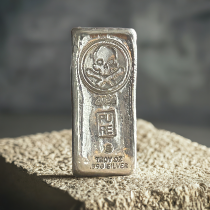 5 Troy Oz Solid Silver Bar - Pirate Skull & Crossbones, Collectible Precious Metal, Investment Gift, Unique Treasure - Image 4