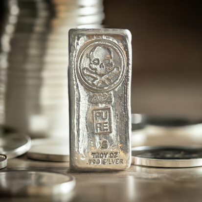 5 Troy Oz Solid Silver Bar - Pirate Skull & Crossbones, Collectible Precious Metal, Investment Gift, Unique Treasure - Image 9