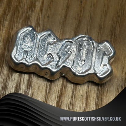 40 Grams Silver ACDC Logo – Authentic Hand Poured Solid Silver, Unique Rock Music Decor, Perfect Gift for Music Lovers 5