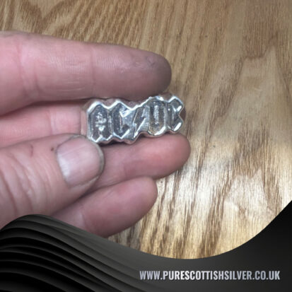 40 Grams Silver ACDC Logo – Authentic Hand Poured Solid Silver, Unique Rock Music Decor, Perfect Gift for Music Lovers 6