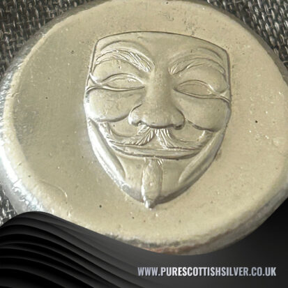 1 troy oz silver round, 999 fine silver Anonymous Mask Coin, Hand poured Collectible, Unique Gift for Art and Movie Lovers 5