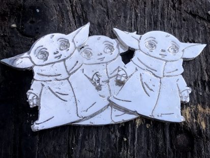 Solid Silver Baby Yoda – Hand Poured Silver 2