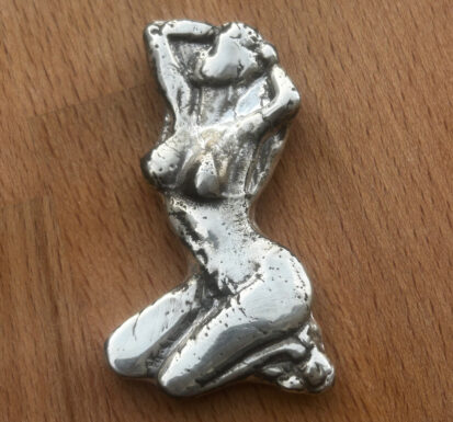 100 grams Naked Lady, 3D, Solid Silver Art Piece, Unique Gift for Collectors, 999fs Handpoured Beauty.