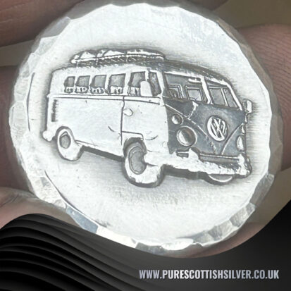 2 Troy oz Solid Silver VW Campervan Round, 999 Fine Silver Handmade Coin, Ideal Collector’s Gift 3