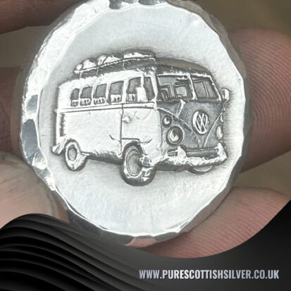 2 Troy oz Solid Silver VW Campervan Round, 999 Fine Silver Handmade Coin, Ideal Collector’s Gift 4