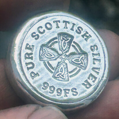 2 Troy Oz,Celtic Cross Solid Silver Round 999fs, Handmade Keepsake for Special Occasions, Perfect Unique Gift.