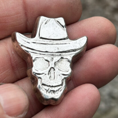 Silver Cowboy Skull – 2 Troy oz 2