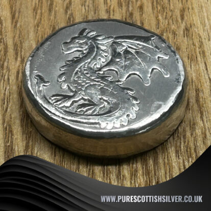 2oz Solid Silver Round – Hand Poured, Embossed Dragon Design, Collector’s Piece, Unique Housewarming Gift 3