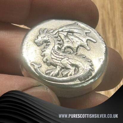 2oz Solid Silver Round – Hand Poured, Embossed Dragon Design, Collector’s Piece, Unique Housewarming Gift 2