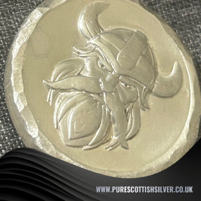 2 Troy oz Solid Silver Round with Dwarf Warrior, Handmade in Scotland, Fantasy Collectible Gift 3