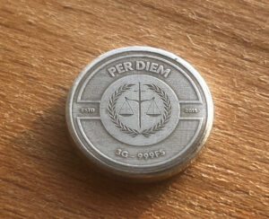 3 grams silver round - justice per diem