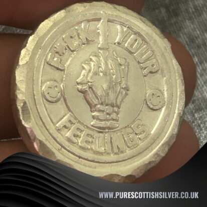 2 Troy oz Solid Silver Round, Handcrafted with ‘F*ck Your Feelings’ Stamp, Unique Gift Idea 5