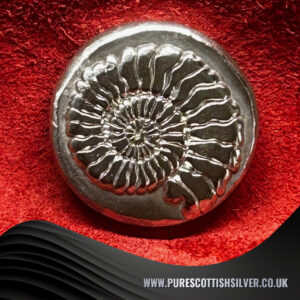 1 oz Solid Silver Round, Ammonite Fossil Detail – Luxurious Collectible Coin – Unique Birthday or Graduation Gift for Fossil Lovers