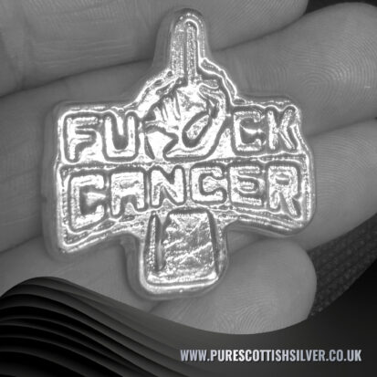 Fuck Cancer – 2 Troy oz Solid Silver Fuck Cancer Bar – Powerful Statement Piece for Encouragement and Strength – Ideal for Cancer Fighters, Survivors & Supporters Gift 2