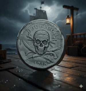 1oz Doubloon Solid Silver Treasure Coin.