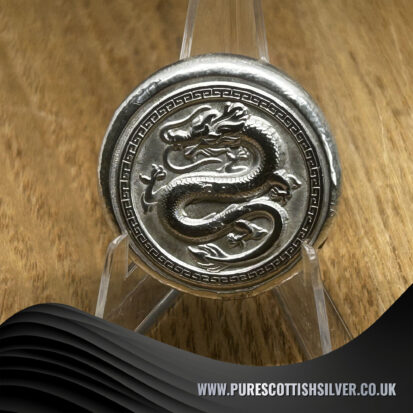 Silver Dragon Round 2oz (Chinese)- Handcrafted Solid Silver Coin, Mythical Dragon Design, Ideal for Silver Collectors or Fantasy Gifts 6