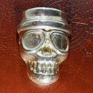 100g Solid Silver Hat Skull