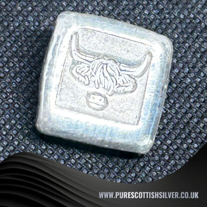 1oz Silver Square with Highland Cow Stamp, Handcrafted in Scotland, Unique Collectible for Bullion Lovers, Perfect Gift for Animal Enthusiasts 5