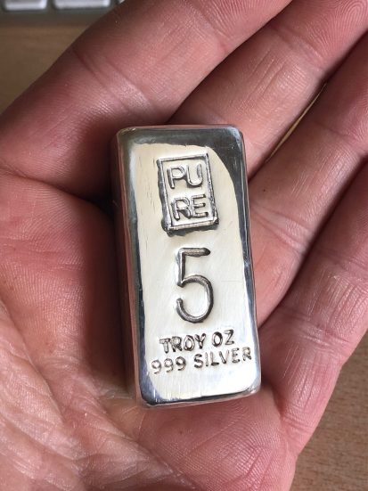 5 Troy oz Solid Silver Bullion Bar – Large 5 6