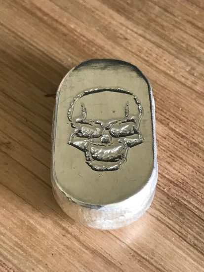 1 Oz Silver Bar – Skull Design 5
