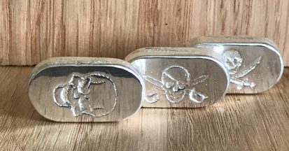 1 Oz Silver Bar – Skull Design 2