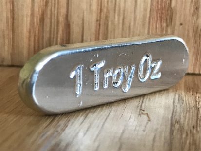 1 Troy Oz Silver Bar – Round Ends Design 3