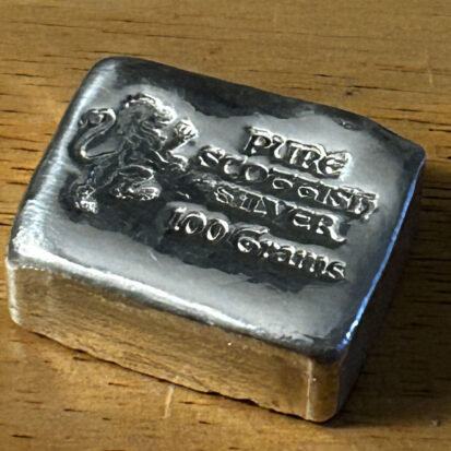 100g Chunky Solid Silver Bar – Lion Stamp 2