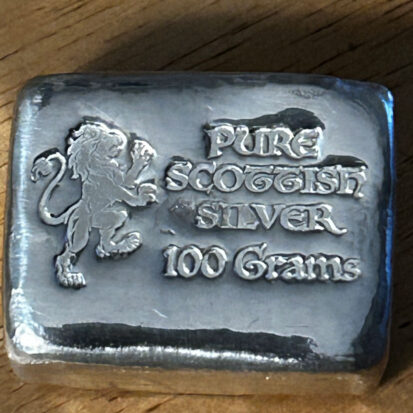100g Chunky Solid Silver Bar – Lion Stamp 3