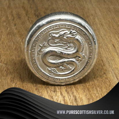 Silver Dragon Round 2oz (Chinese)- Handcrafted Solid Silver Coin, Mythical Dragon Design, Ideal for Silver Collectors or Fantasy Gifts 4