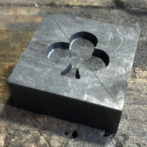 Graphite Mould Ace of Clubs Carved, Metal and Glass Casting Mould, Unique Crafting Tool, Perfect Artisan Gift