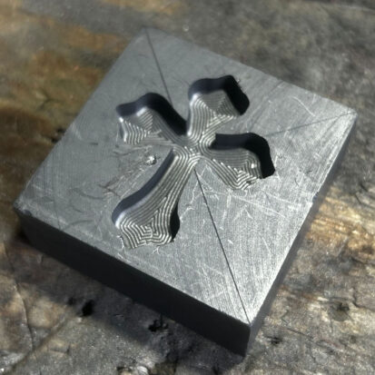 Graphite Mould with Cross Carving, 50mm x 50mm for Metal & Glass Casting, Unique Crafting Gift 2