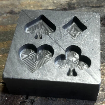 Graphite Mould with Card Suits, Perfect for Metal and Glass Casting, Unique Crafter Gift 2