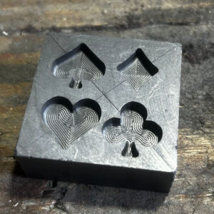 Graphite Mould with Card Suits, Perfect for Metal and Glass Casting, Unique Crafter Gift