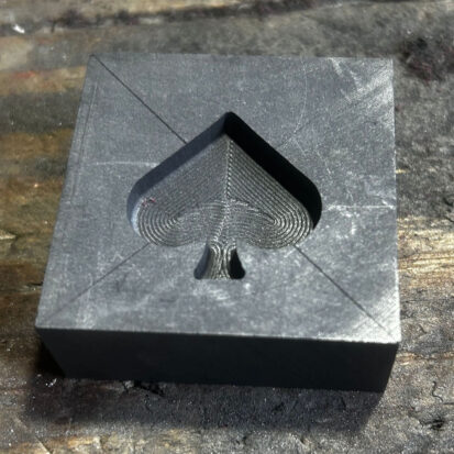 Graphite Mould with Spade Card Suit, Detailed Metal & Glass Casting, Artisan Workshop Gift 2