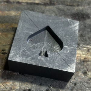 Graphite Mould with Spade Card Suit, Detailed Metal & Glass Casting, Artisan Workshop Gift