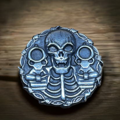 28g Silver Coin, Bold Skull & Dual Pistols Motif, Collectible Treasure, Edgy Gift for Silver Enthusiasts - Image 12