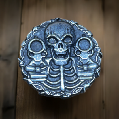 28g Silver Coin, Bold Skull & Dual Pistols Motif, Collectible Treasure, Edgy Gift for Silver Enthusiasts - Image 7
